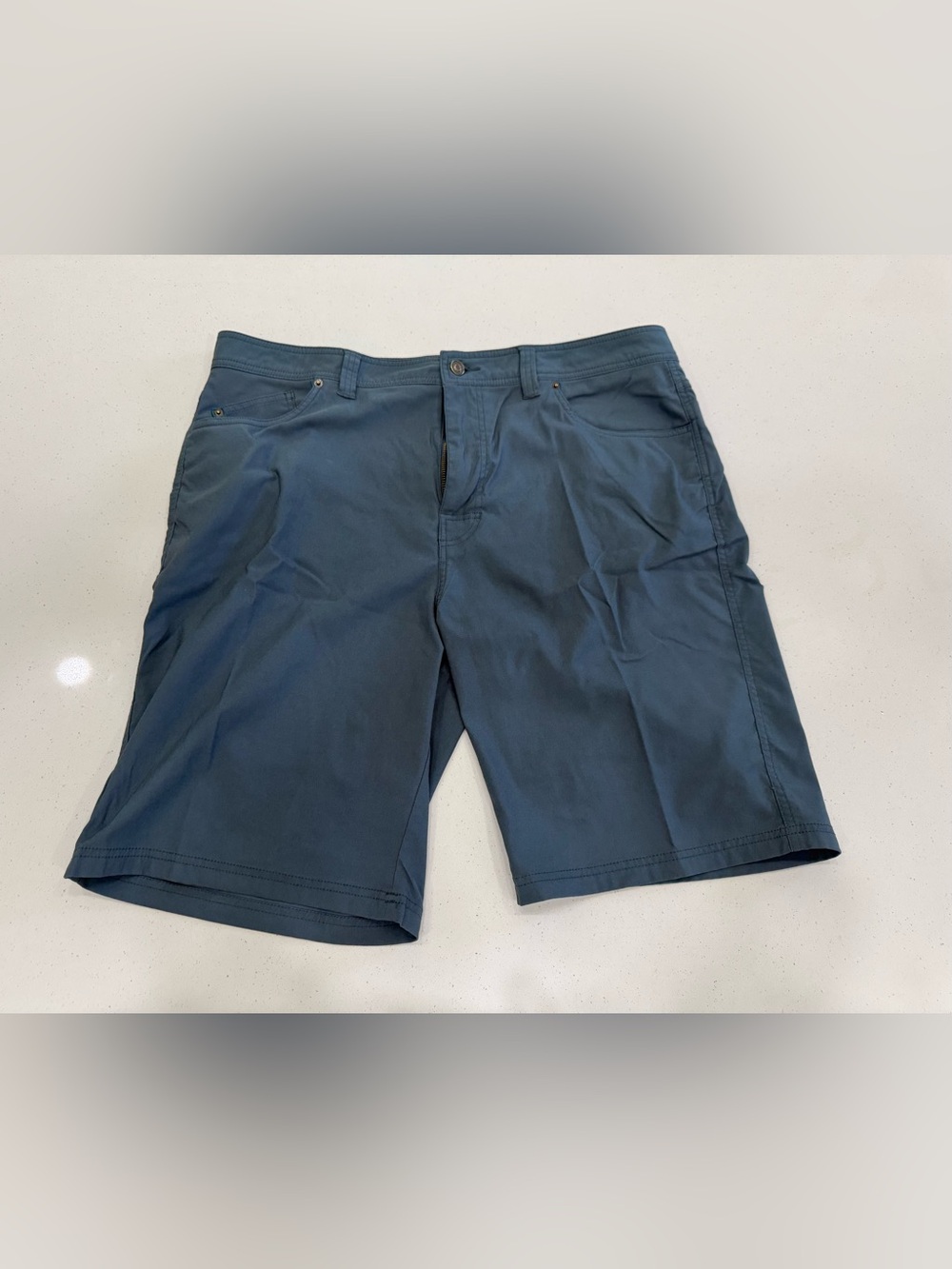 Prana Men's Slate Blue Flat-Front Shorts